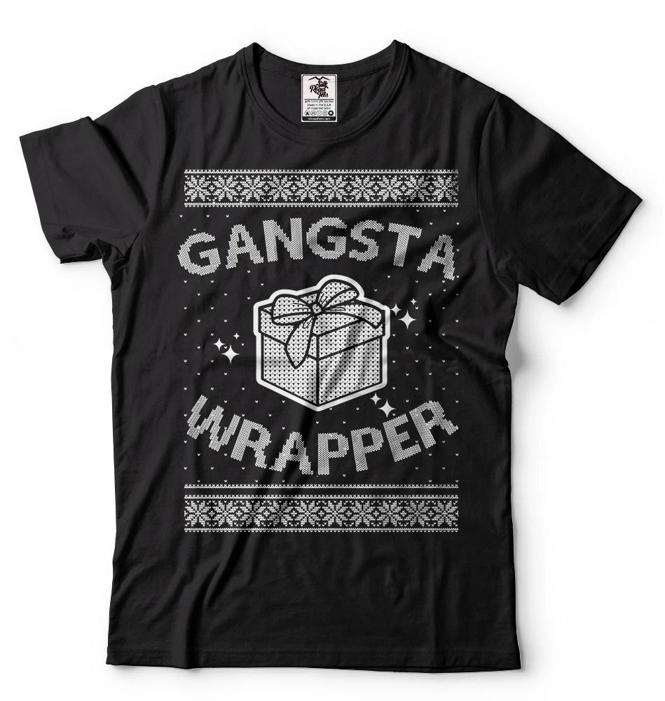 Christmas Tshirt Gangsta Wrapper Funny Christmas Tshirt Christmas Gift S
