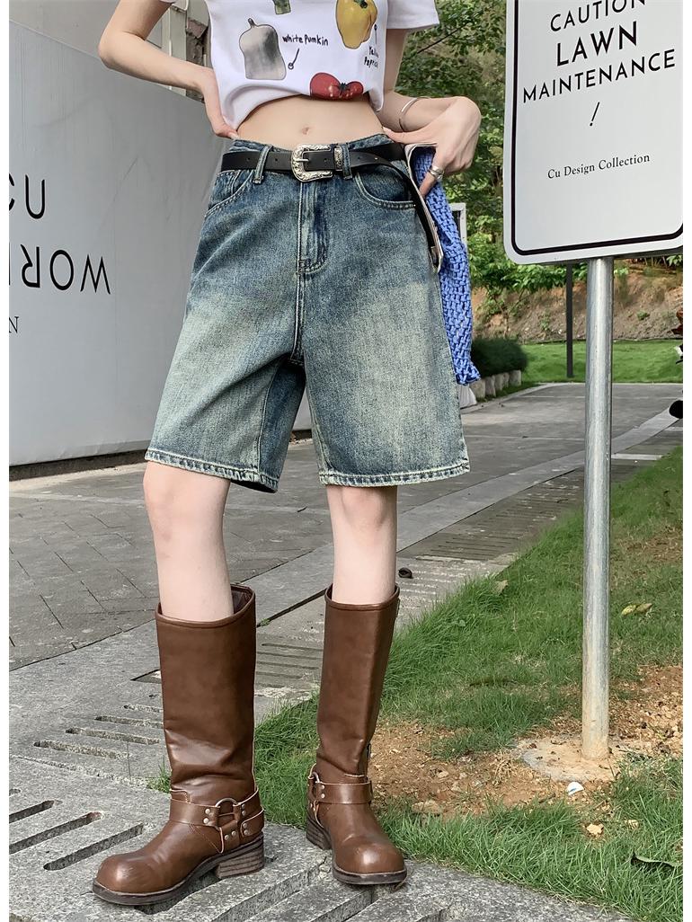 

Женские летние шорты с высокой талией, широкими штанинами и уникальным приталенным дизайном, 2025 XL