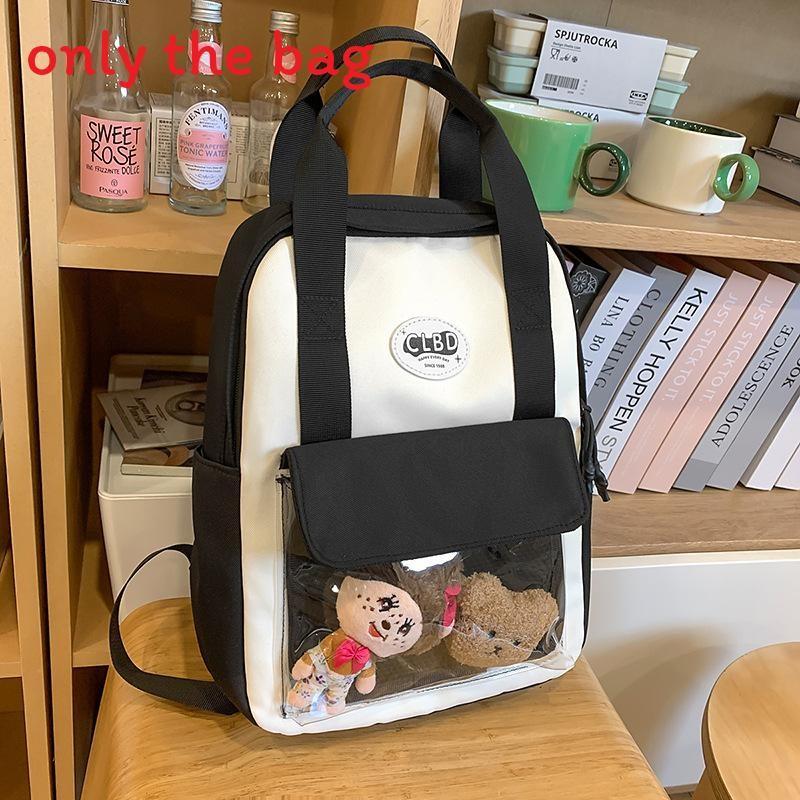Cute Korean Style Mini Girls Backpack With Transparent Layer And Letter Print For School And Travel