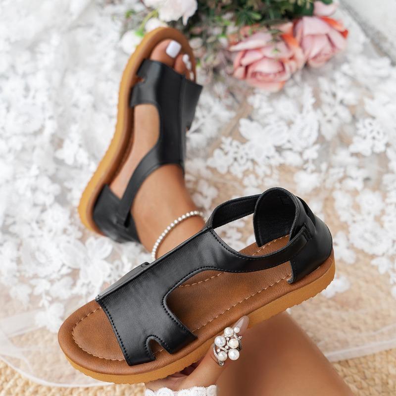 

Women s flat sandals are versatile, round head open-toed side empty bag, and large-size women s sandals are worn on the heel. 43