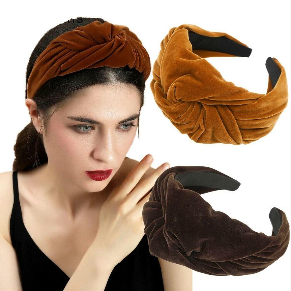

Knotted Winter Velvet Headband Solid Color Women Hair Hoop Fashion Sponge Headwear