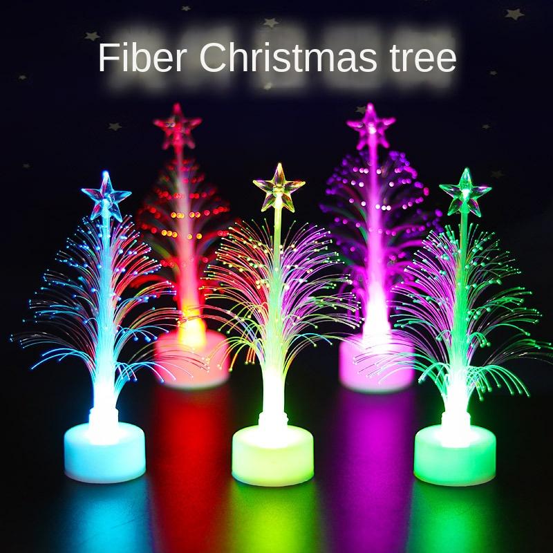 

5PCs Colorful Color Changing Optical Fiber Tree Light-Emitting Christmas Tree Holiday Dress up Gift