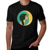 Girl Kissing The Moon Antique Moon Face Vintage Lunar Gift Art Nouveau Poster Tshirt Casual Daily Outfit Tshirt