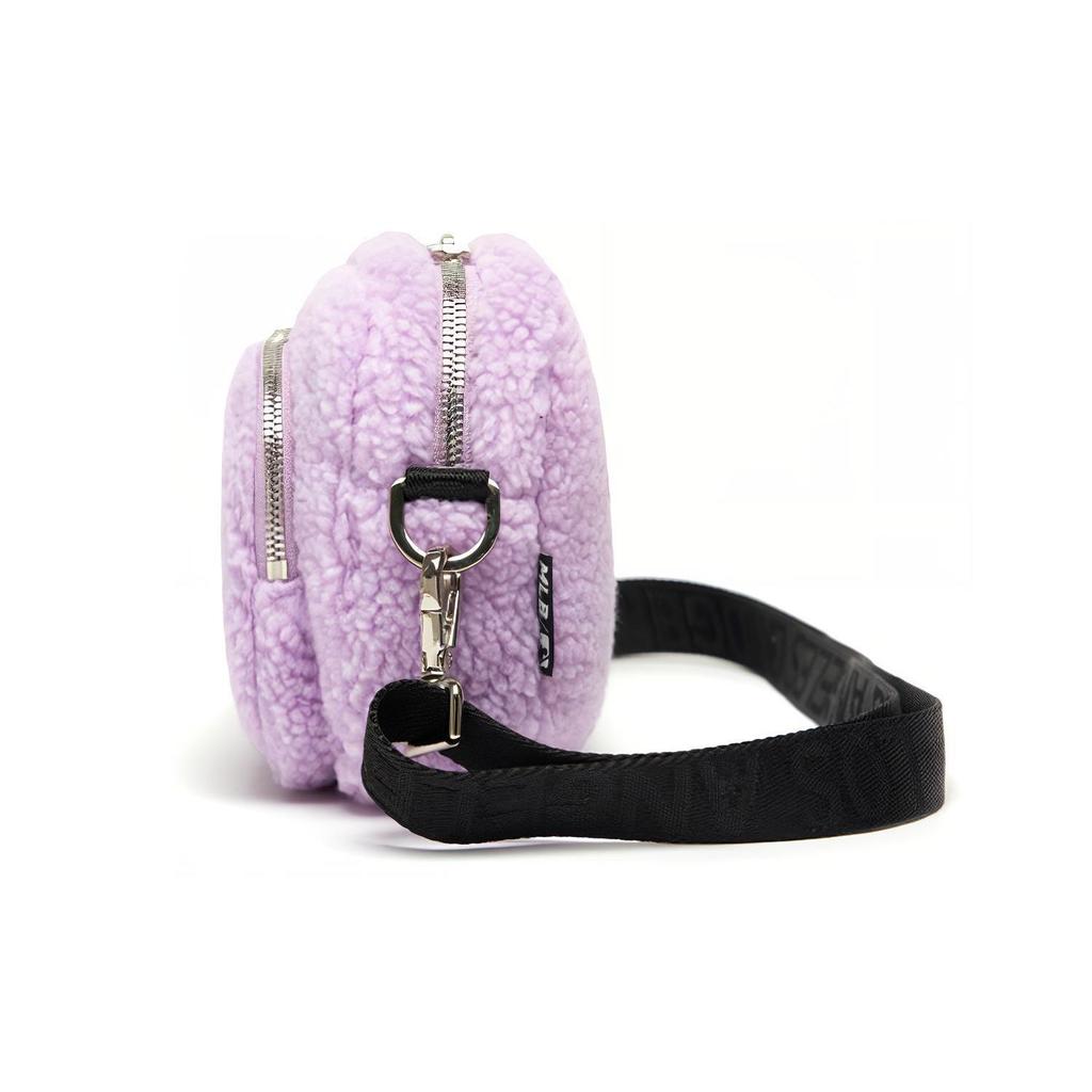 MLB Lambswool Series LA Dodgers Logo Camera Bag Women Shoulder Bag Purple Pink 3ACRS0316-07LDL