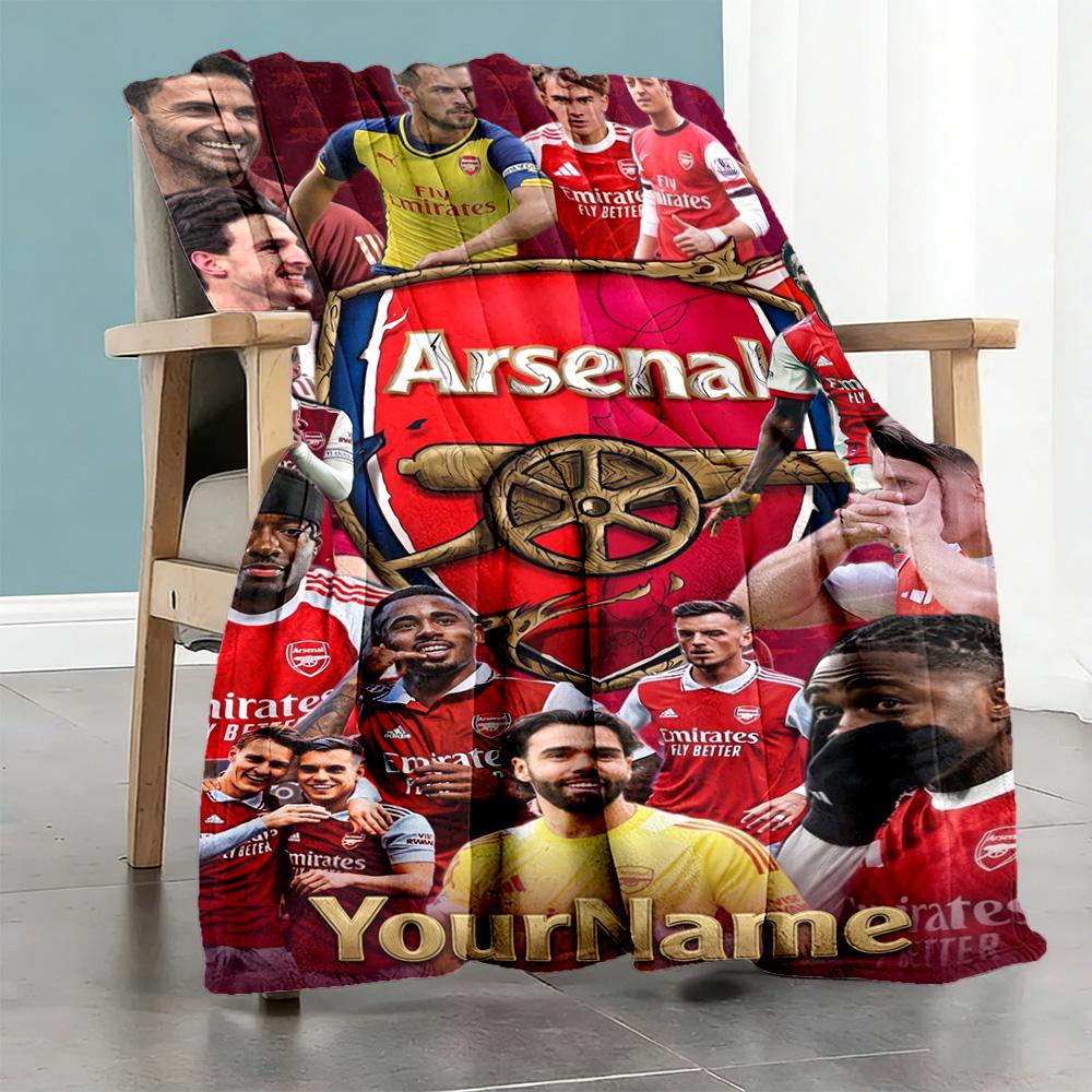 Arsenal Customize Your Name Blanket Cozy Customizable Blanket Ultra-Soft Great for Bedding Couch Livingroom Nap Ideal for All Seasons