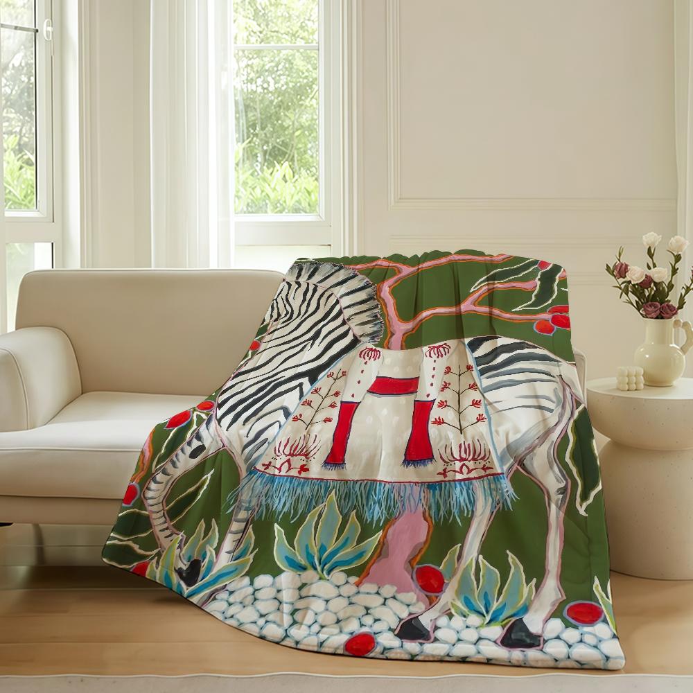 Aesthetic Animal Exotic Style Art Blanket Warm Soft Suitable For Bedroom Sofa Bed Living Room Office Travel Camping Gifts