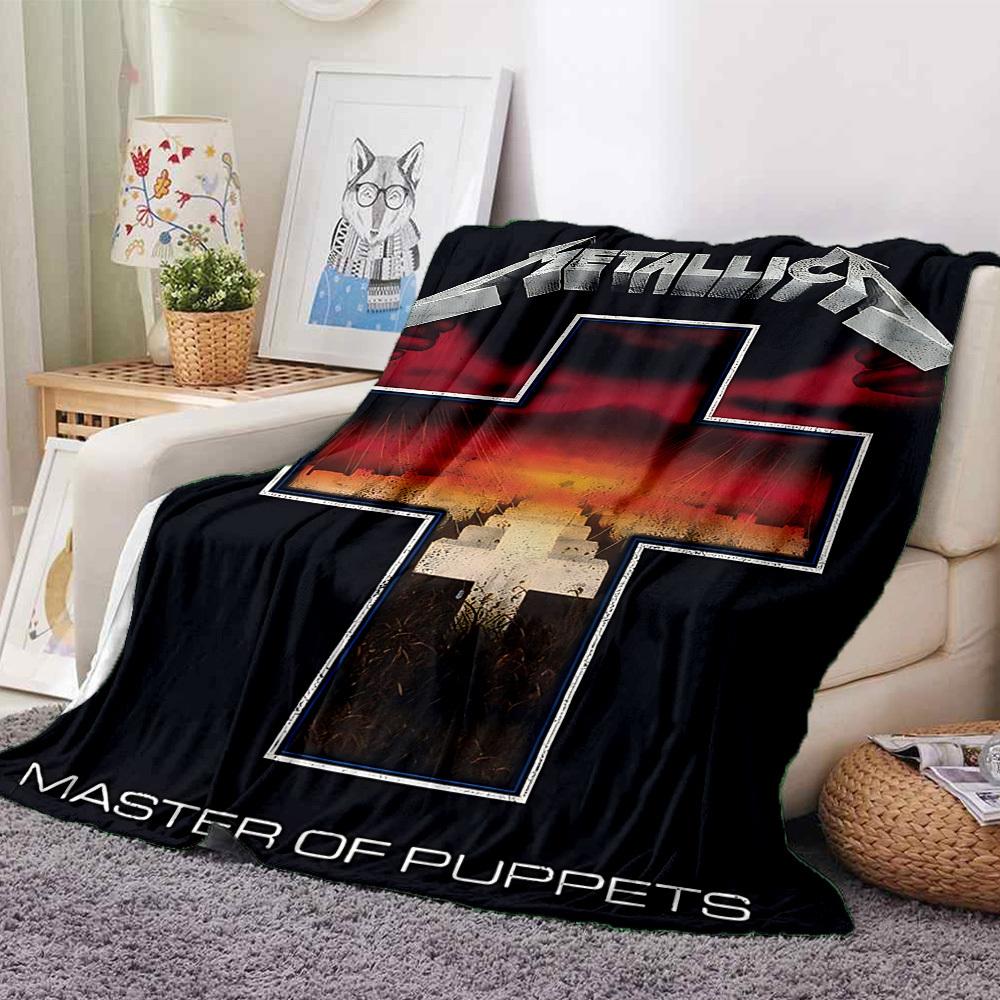 1 stk Metallica Flanellteppe [Koselig Kastepledd] For Sofa, Seng, Reise, Camping, Stue, Kontor, Sofa, Stol, Og Seng