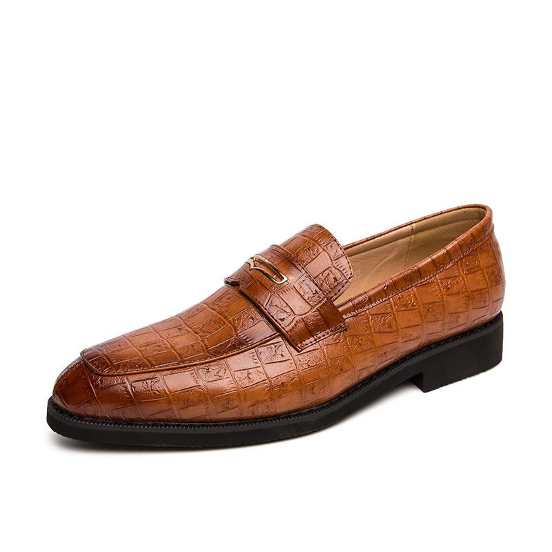 Autumn Plus Size Men s Formal Slip-On Leather Loafers with Crocodile Pattern 45 жёлтый