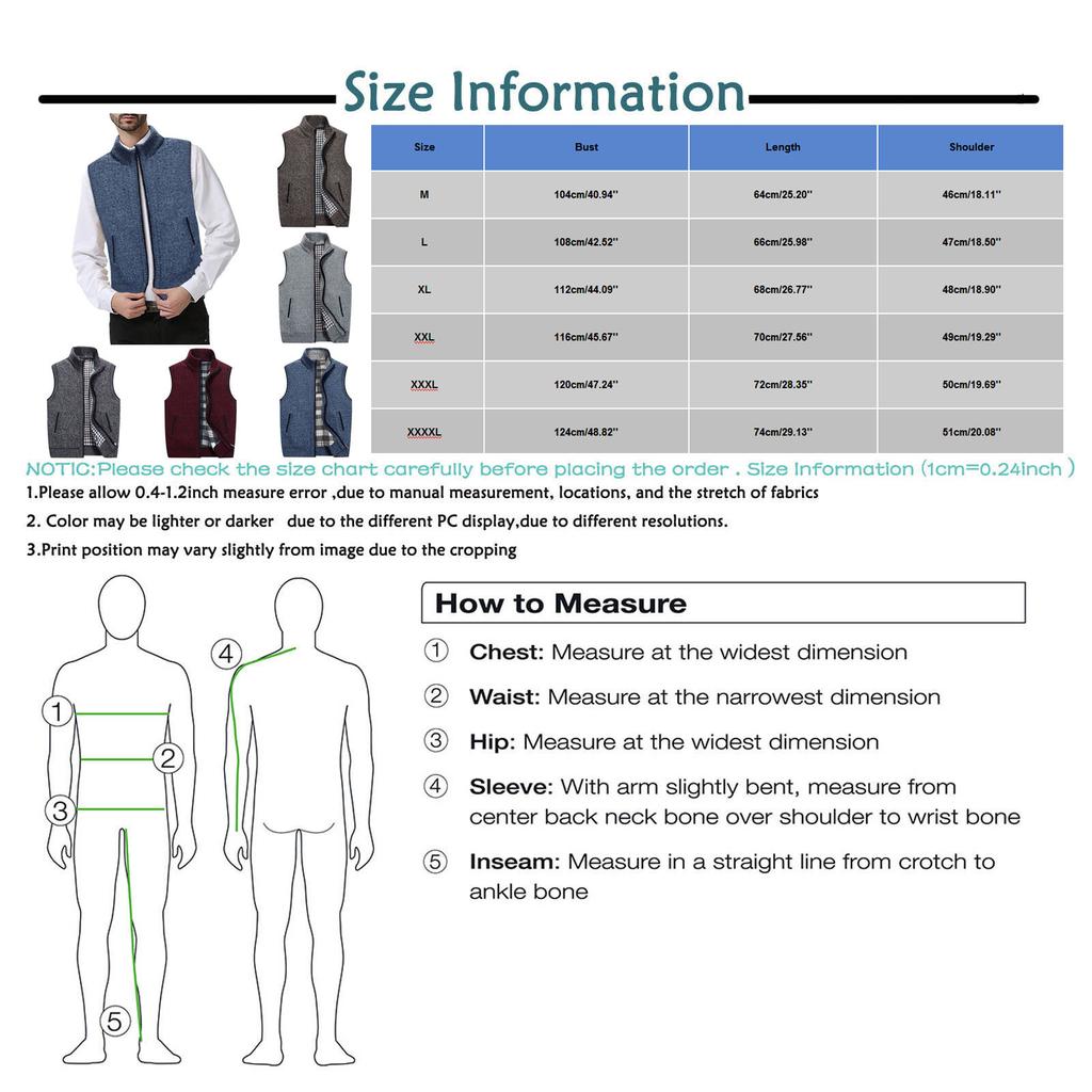 For Men In  And Winter  Fleeced Warm Cardigan Vest Blouse