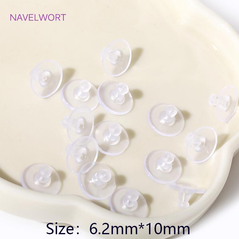100pcs/lot Clear Soft Silicone Rubber Earring Back Stoppers Round Plastic Earring Back Stoppers For DIY  Earring Jewelry Making 100 pieces