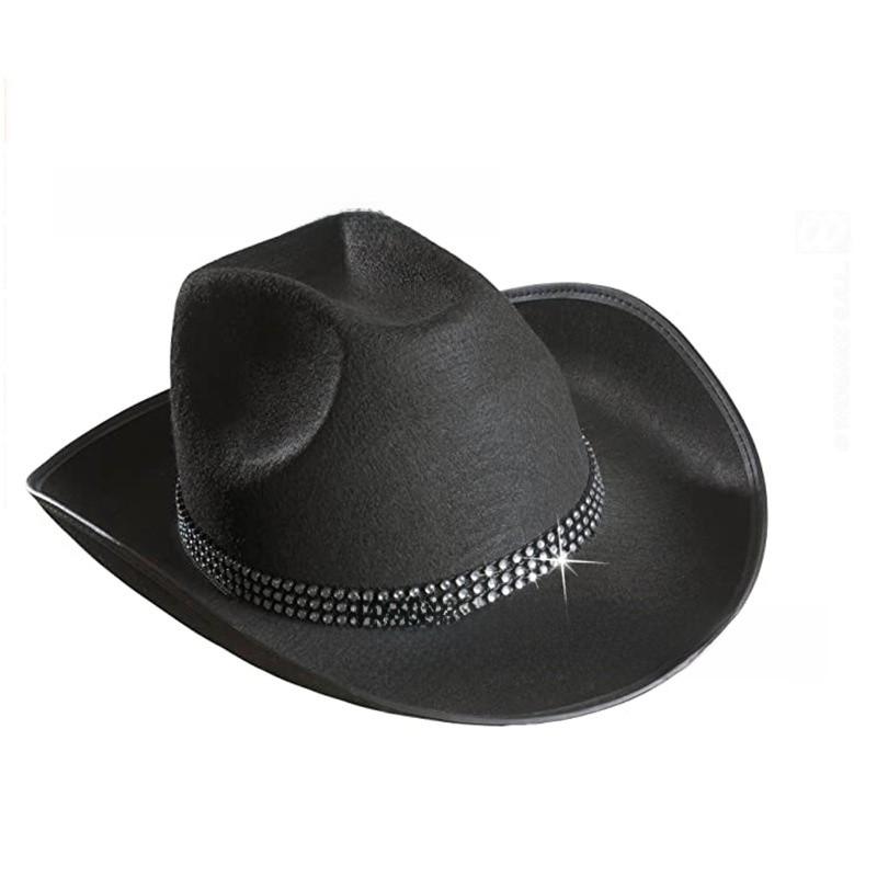 Cowboy Hat With Rhinestone Embellishments For Themed Parties And Costumes