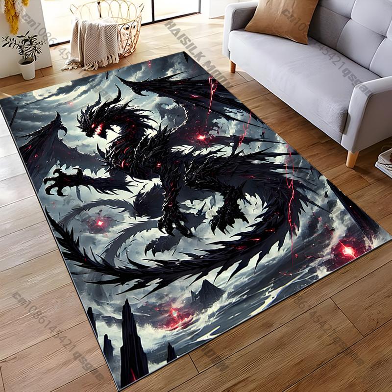 15 Sizes Black Dragon Painting Printed Carpet Fashion Mat Non -slip Carpet Rug Outdoor Carpet Door Mat Play Mat Birthday Gift