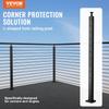 Cable Railing Post 42x1x2in L-Shaped Hole Corner Railing Post Black 1Pc