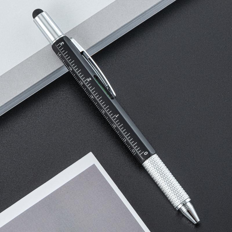 Lightweight Multifunctional Touch Screen Stylus Pen with Screwdriver Ruler Level Gauge for Travel Carry Emergency Repair Tasks