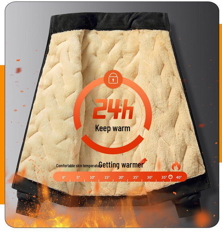 Men's Youth Lambskin Cotton Winter Coat - Thick, Warm, Velvet-Lined, Loose Fit