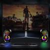 1 Pair USB Wired Computer Speakers Bass Stereo Subwoofer Colorful LED Light Laptop Smartphones MP3 Desktop Speaker
