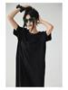 61035# FRESH UP Rochie Tricou Minimalistă Supradimensionată cu Mânecă Scurtă Subgenunchi Subțietoare