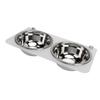 0.8L Wall Mounted Dog Feeder Stainless Steel Raised Dog Food Water Bowls Elevated Hanging Puppy