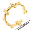 Bague 18k Gold Plated Open Adjustable Stainless Steel Rings For Women Men Accessories Cross Shell Plant Leaf Ring Finger Jewelry