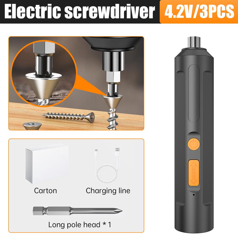Mini Electric Screwdriver Kit Rechargeable Household Portable Cordless Hand Drill with Drill Bits Practical Home Repair Tool
