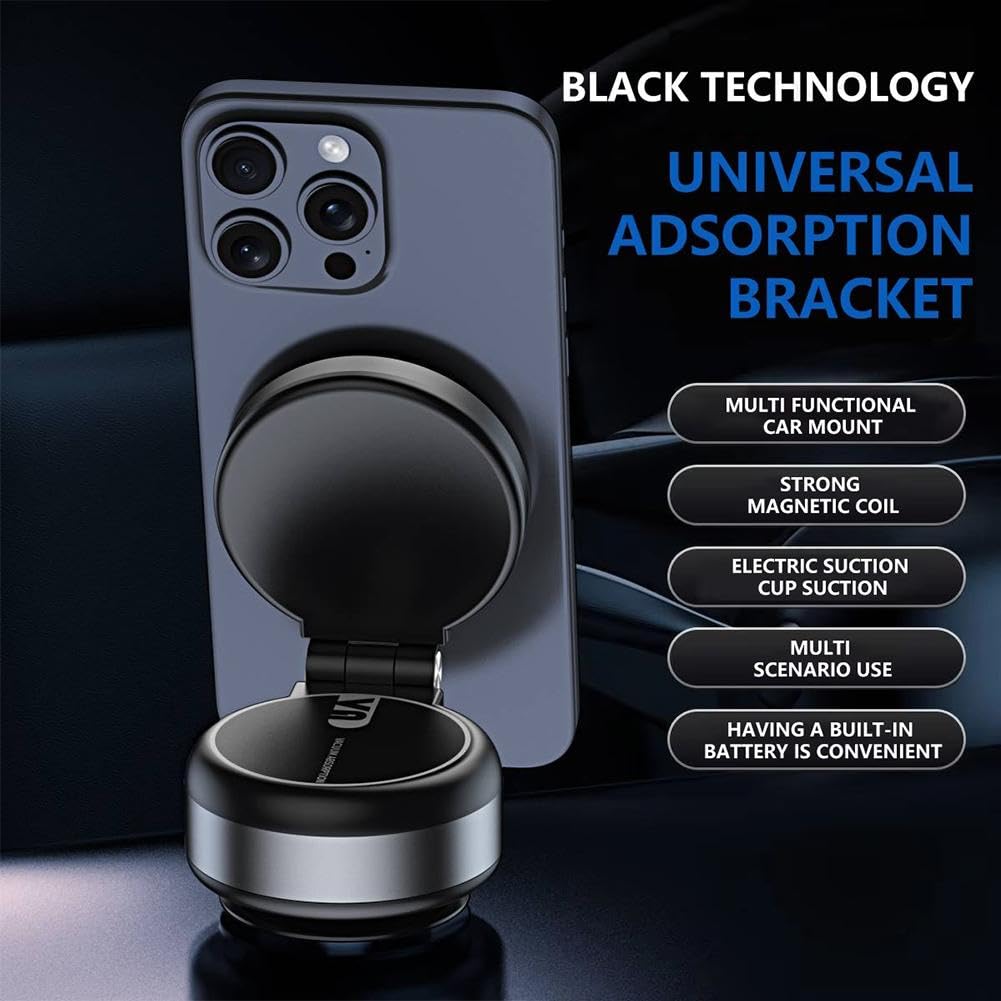 Electric Vacuum Magnetic Suction Car Phone Mount 360 Degree Rotating Compatible with 4.7-inch Or Above Smartphones