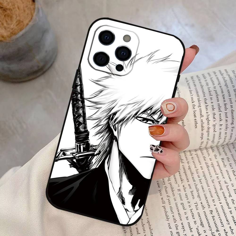 

Hot Anime b-Bleach Phone Case For iPhone 17, 16,15,14,13,12,11 Plus,Pro Max, Others Soft Black Cover iPhone13ProMax