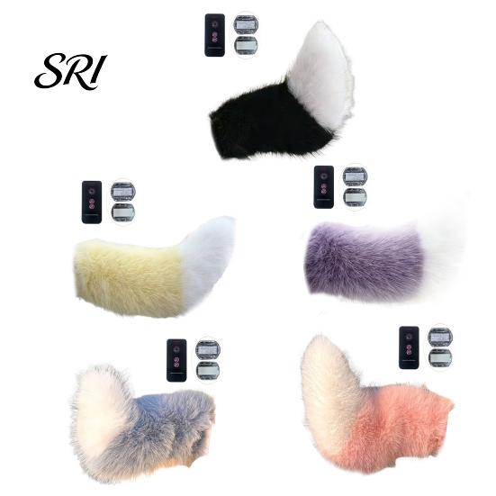 Unique Car Accessory Electric Plush Tail Remote & Voice Control Three-Mode Wagging Artificial Fur Detachable Buckle Costume Cosplay Anime