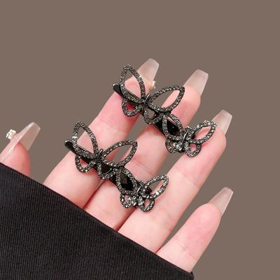 Sparkling Diamond Butterfly Shaped Hair Clip Exquisite Metallic Texture Broken Hair Clip Fashionable Girl Hair Accessory