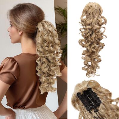 Synthetischer Pferdeschwanz mit Kralle, lang, lockig, gewellt, Pferdeschwanz-Verlängerungen, Clip-In-Haar, elegant für den täglichen Gebrauch, Haar-Accessoires
