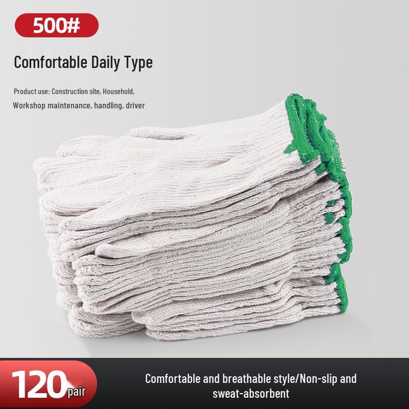 Pracovní bavlněné bezpečnostní rukavice odolné proti opotřebení pro stavební dělníky