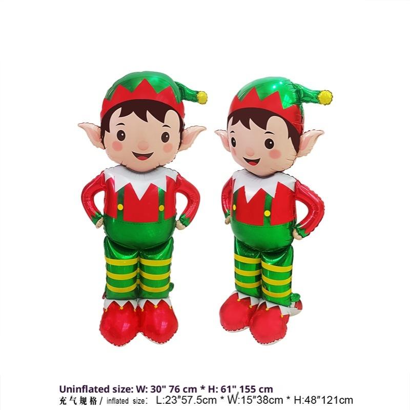 1Pcs Santa Claus Snowman Navidad Large Standing Balloon Year Gingerbread Man Standing Christmas Foil Balloons Party Supplies