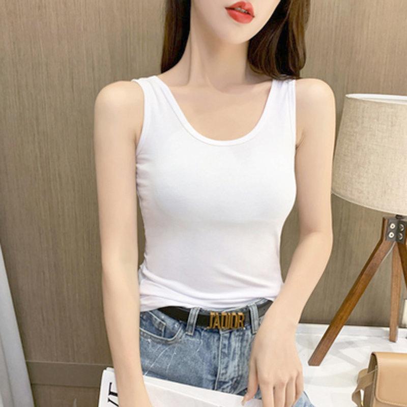 GMXIA Thread Modal Base Vest for Women's Summer Temperament I-word Solid Color Vest with Top Tide