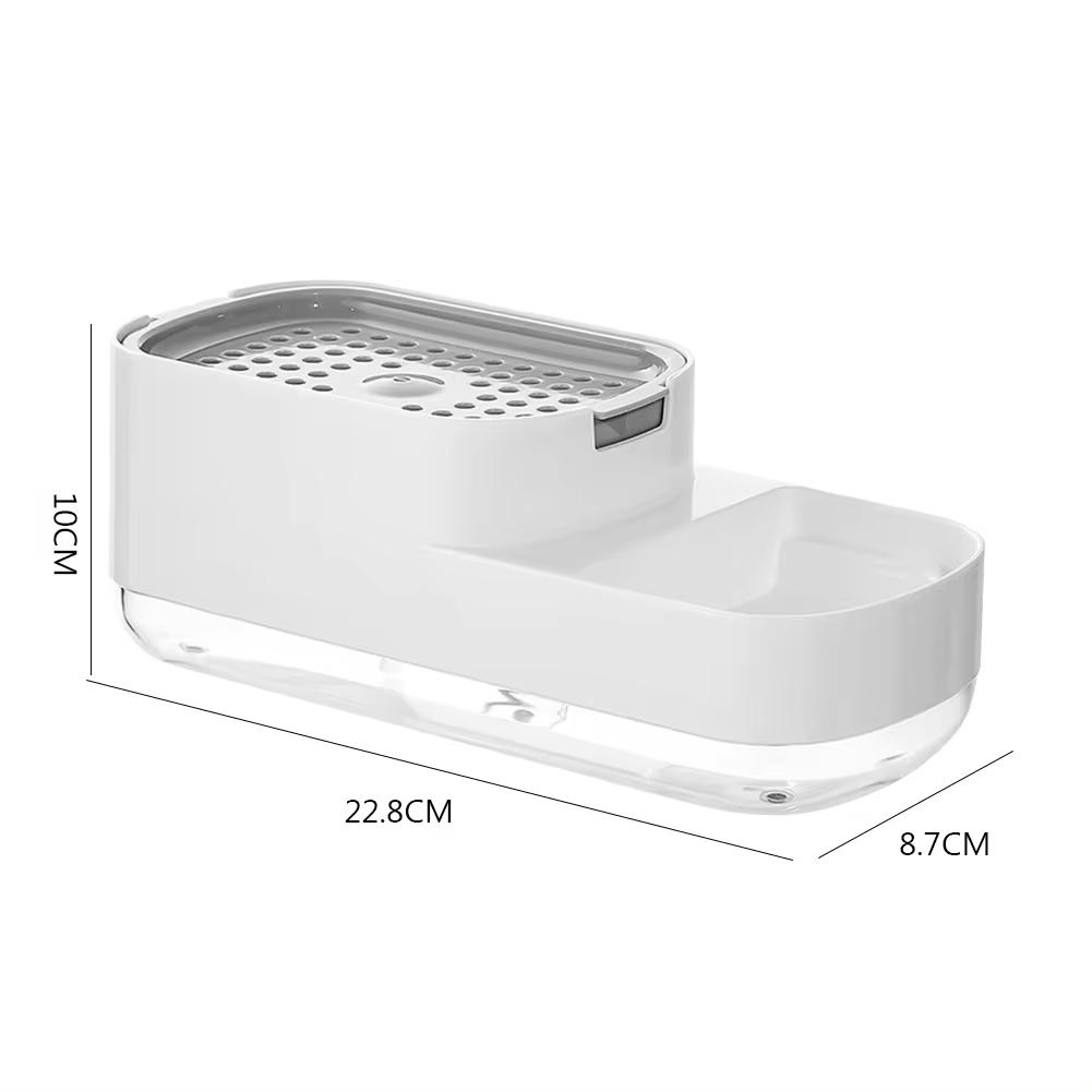 2 In 1 Dish Soap Dispenser Liquid Soap Pump Dispenser Soap Container With Sponge Holder For Kitchen Bathroom Washing Accessories