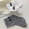 Sweet Bow Socks Female Japanese Solid Color Black And White Gray Bow Gentle Girls Versatile Cute Ballet Tube