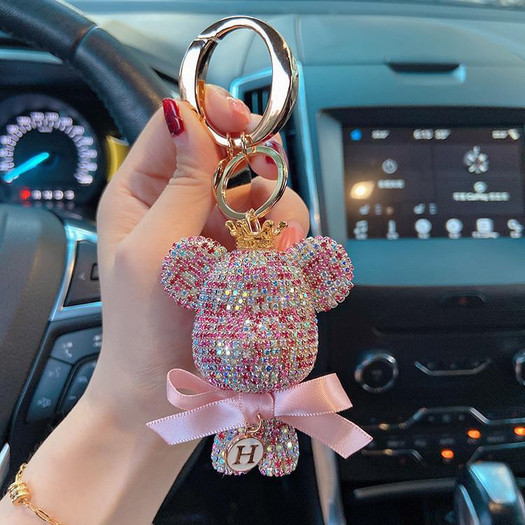 With Keychain Glamorous Teddy Bear Pendant And Diamond Chain Great Gifts For