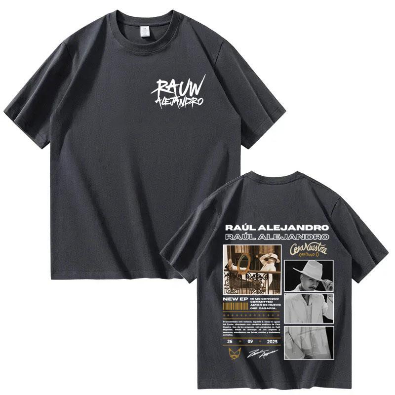 Singer Rauw Alejandro Album Cosa Nuestra T Shirts Mens Womens Fashion Short Sleeve Tshirts Casual Oversized Tshirt Streetwear