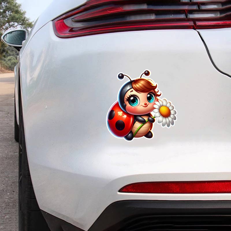 Roztomilé Berušky Hmyz Auto Samolepky Vodotěsné Vinylové Nálepky Dekorace Karoserie Okna Nárazníku Samolepky na Motorku Helmu TM123