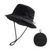 Bucket Hat Foldable Quick-Dry Breathable Mesh Fisherman Hat with Wide Brim Adjustable Windproof Rope Sun Protection Hat