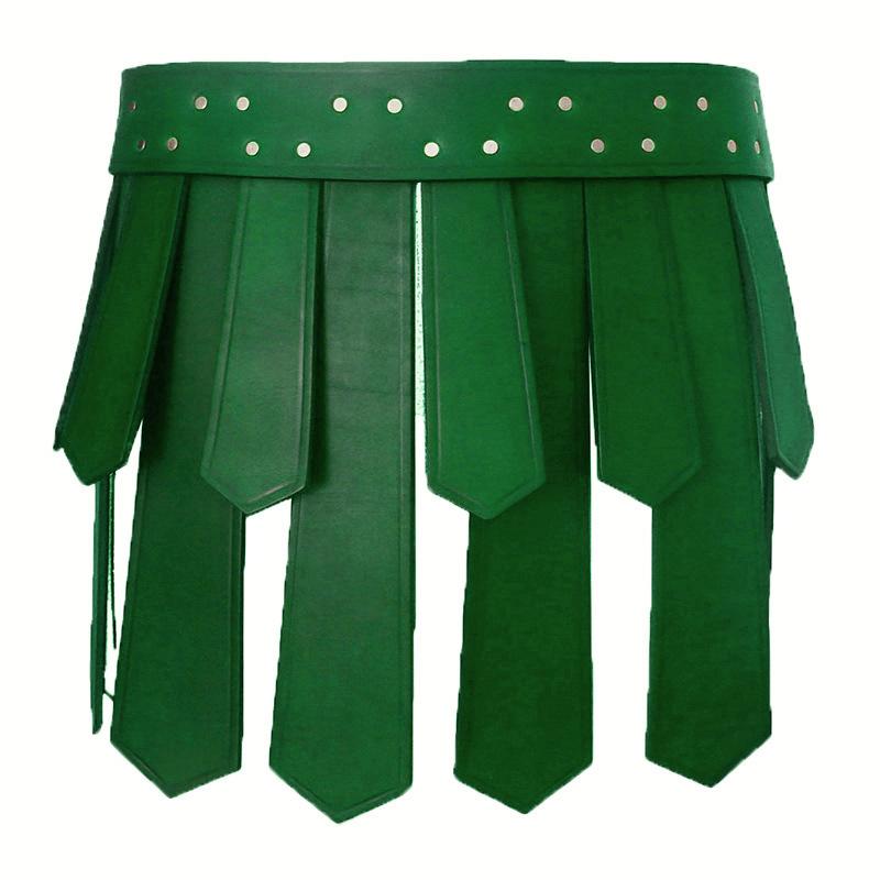 Mens Roman Gladiator Costume Set – Medieval Warrior Armor Skirt & Faux Leather Shoulder Guard – Ancient Spartan Soldier Outfit