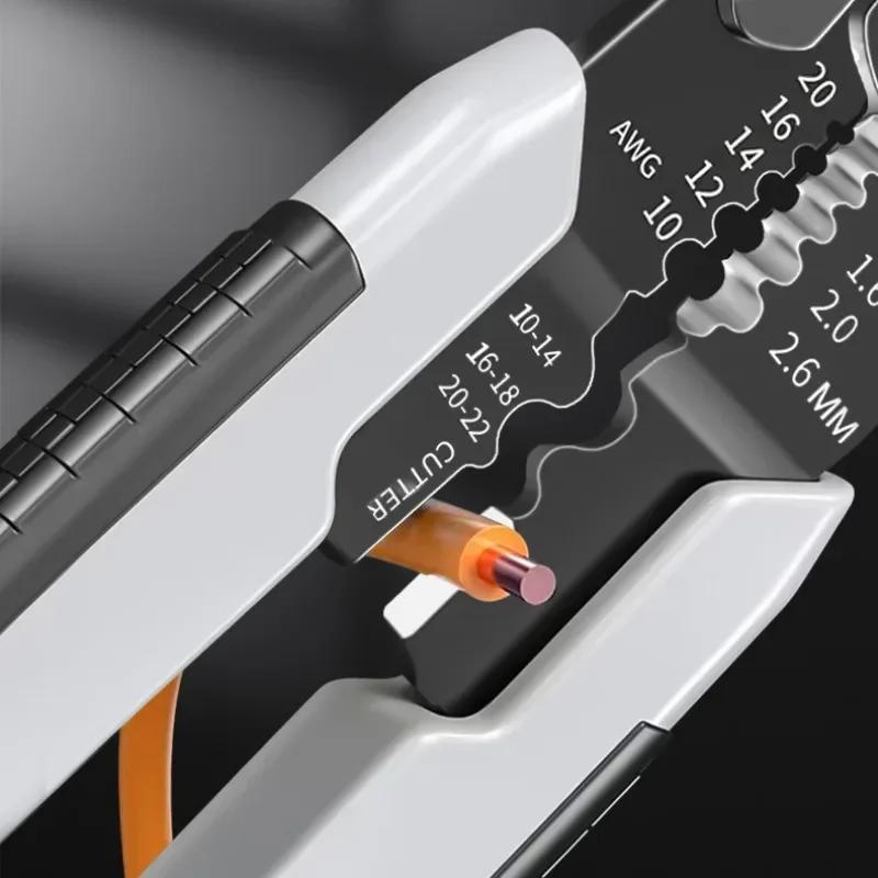 Multifunktionale Spezial-Abisolierzange für Elektriker, zum Schneiden von Drähten, Abisolieren, Hautpressen, Drahtwickeln, Schere