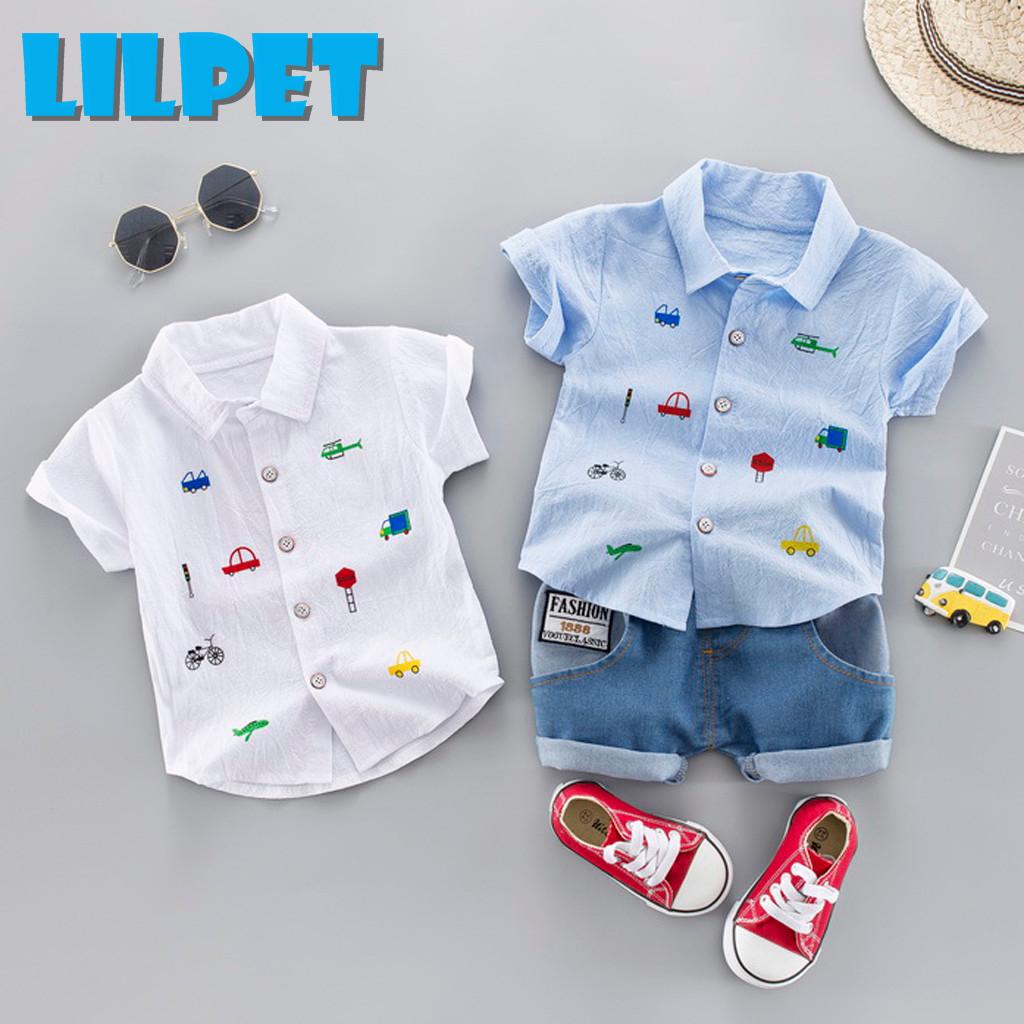 New Baby Boy Amazing Cartoon Printed Shirt With Jeans Nicker