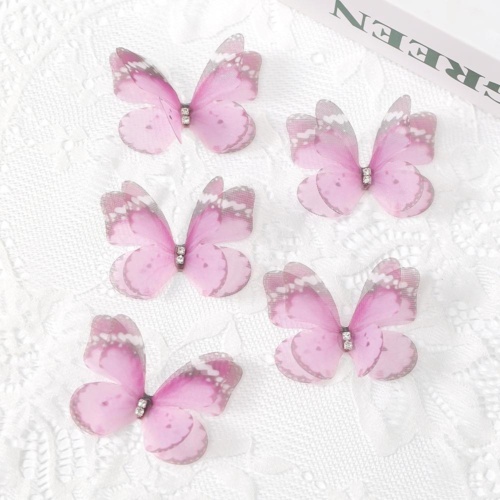 30/50Pcs Artificial Diamond Butterfly For Home Room Decoration DIY Wreath Valentine's Day Wedding Girl Hair Clip Butterfly Decor