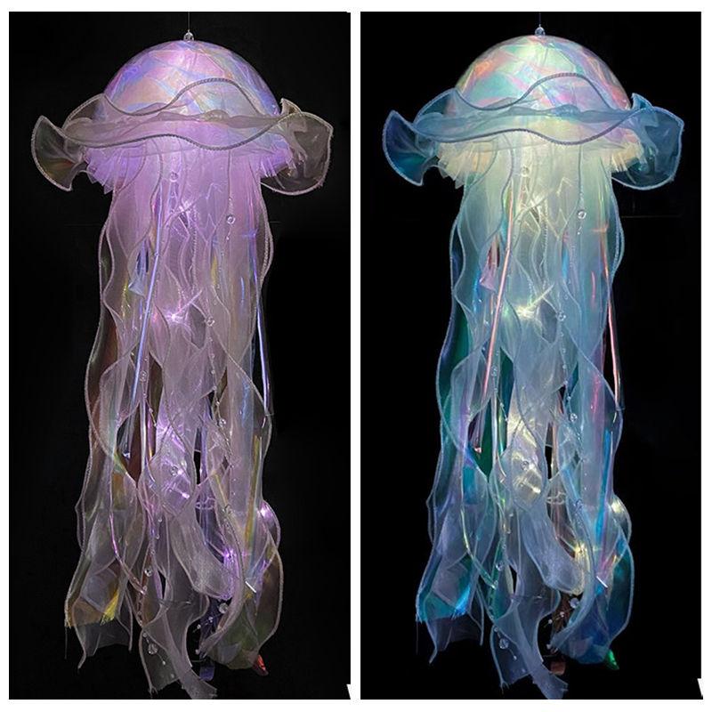 Jellyfish Lantern Mid Autumn Lantern Festival Handheld Bunny Lantern Finshed Lampions Outdoor Chinese Lantern Garden Yard Decor