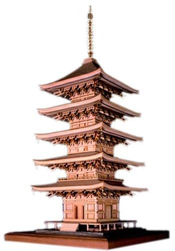 Woody Joe 1/75 Scale Rurikoji Temple Five-Story Pagoda Wooden Model Assembly Kit