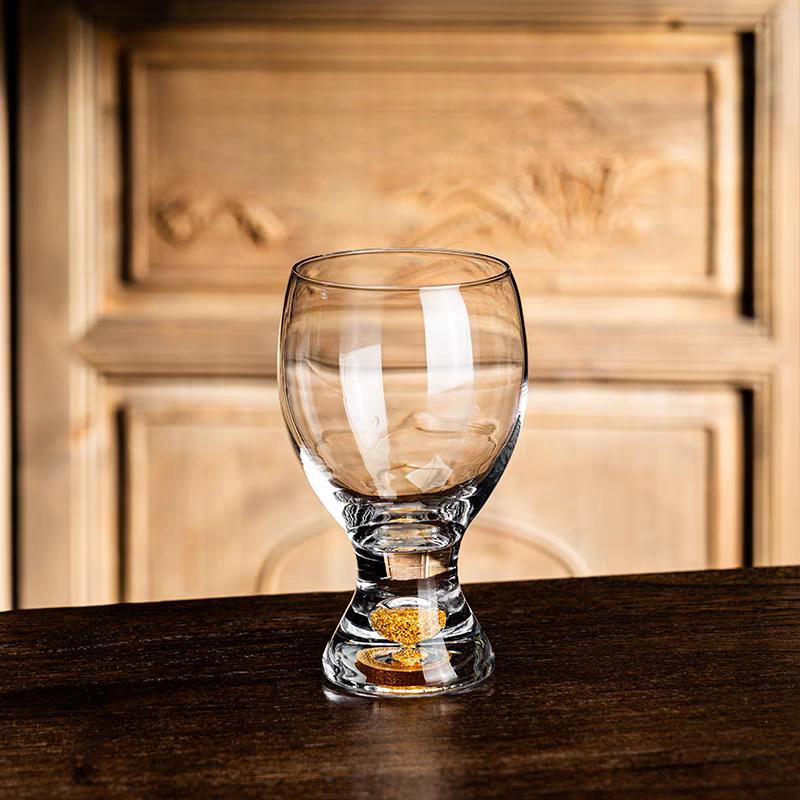 

High-grade craft brewing wheat root beer cups home creative cold drink cups juice cups wine cups creative gold foil beer cups 370ml