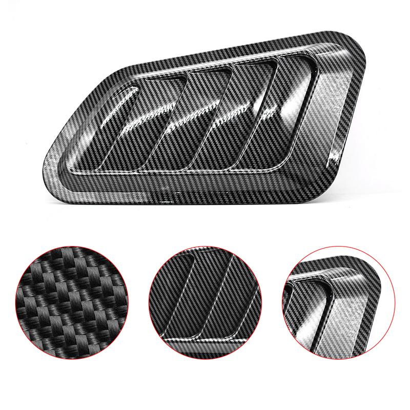 For Dodge Ram Carbon Fiber Racing Front Car Hood Air Flow Vent Decor Trim 2Pcs
