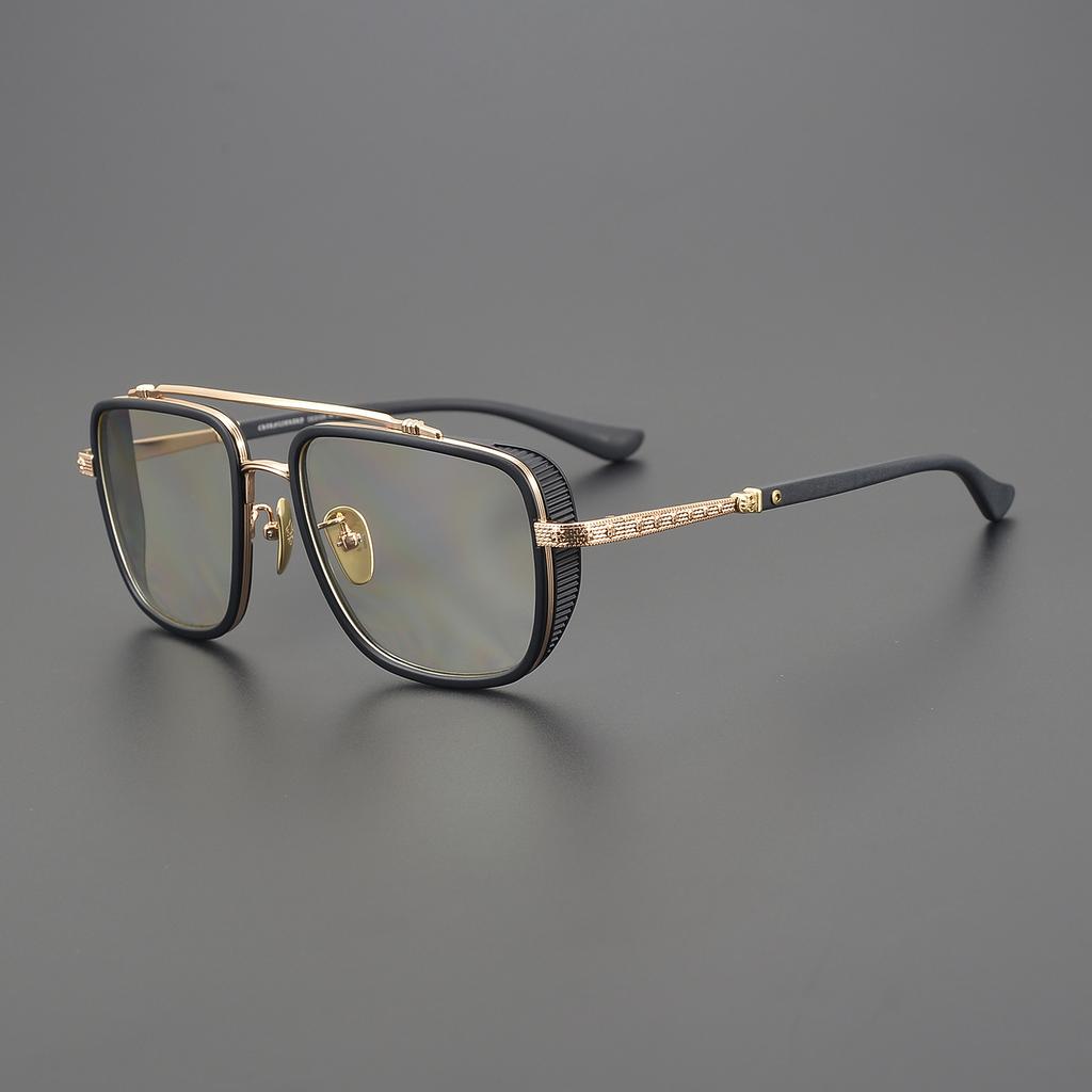Shenzhen Glasses Frame Male And Female Tide Personality Double Beam Big Face Large Frame Titanium Frame Myopia Glasses Frame Ch8072