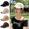 Curved Brim Hollow Back Hat PEACE Embroidery Messy Bun Hat Structured Baseball Cap  Outdoor Sports