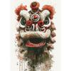 Traditional Chinese Lion Dance Posters Ink Wash Style Lion Poster and Print Canvas Painting Wall Art Picture for Room Home Decor