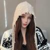 Pearl Tassel Pendant Red Hollow Wool Hat Women's Spring and Autumn Bohemian Style Knitted Pullover Hat
